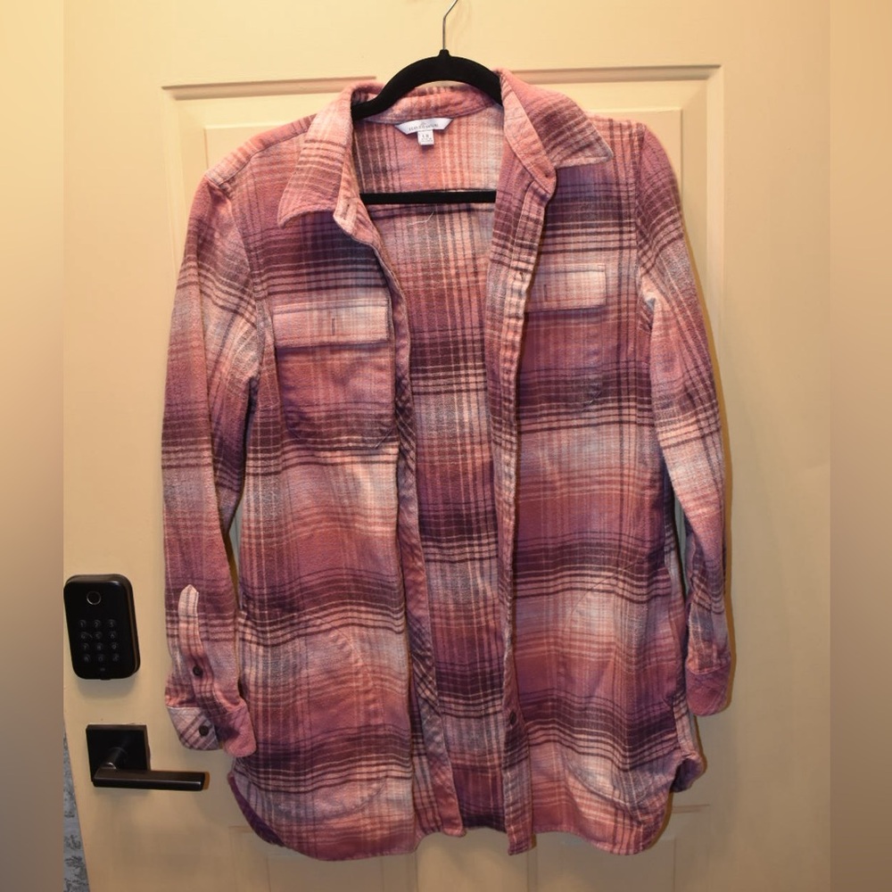 L.L. Bean Pink and Purple Plaid Flannel